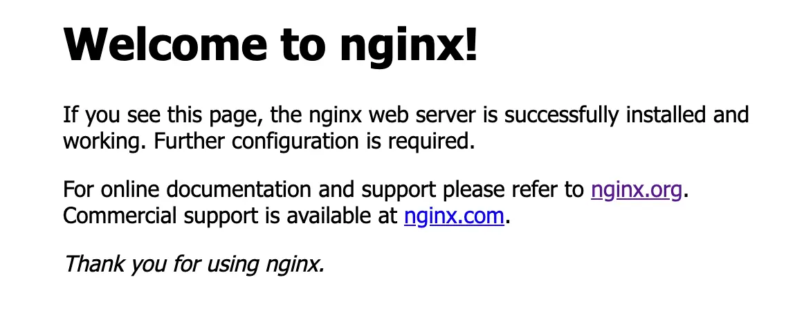 NGINX welcome page