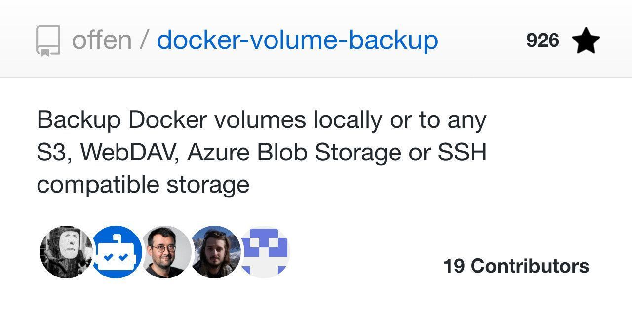 Github contributors of repository offen/docker-volume-backup